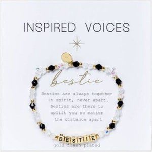 Gold Tone Plated 'Bestie' Stretch Bracelet - Gold